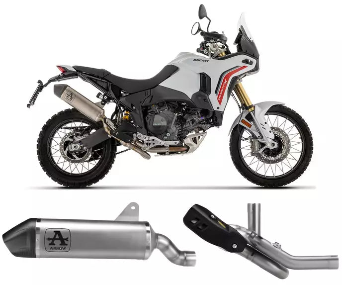 Arrow DUCATI DesertX Slip-On Exhaust + Link Pipe 2026 – Titanium Road Approved Full Titanium