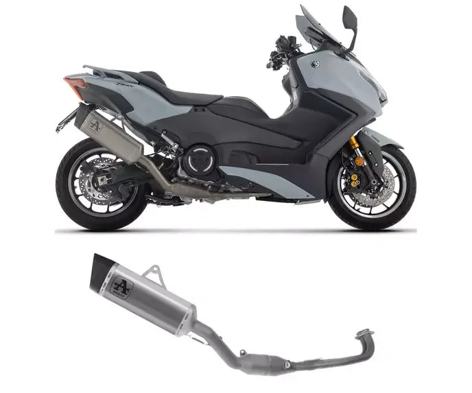 Arrow PISTA Titanium / Stainless Steel Exhaust Headers / Carbon End Cap Full System Exhaust for Yamaha T-Max 560 2025-2026 - ARROW EXHAUSTS