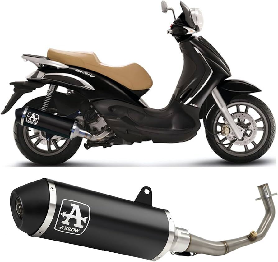 Aprilia Scarabeo 500 Gt 2005-2007 Full Exhaust Arrow Urban Aluminium Black - 73501ANN73001MI - ARROW EXHAUSTS