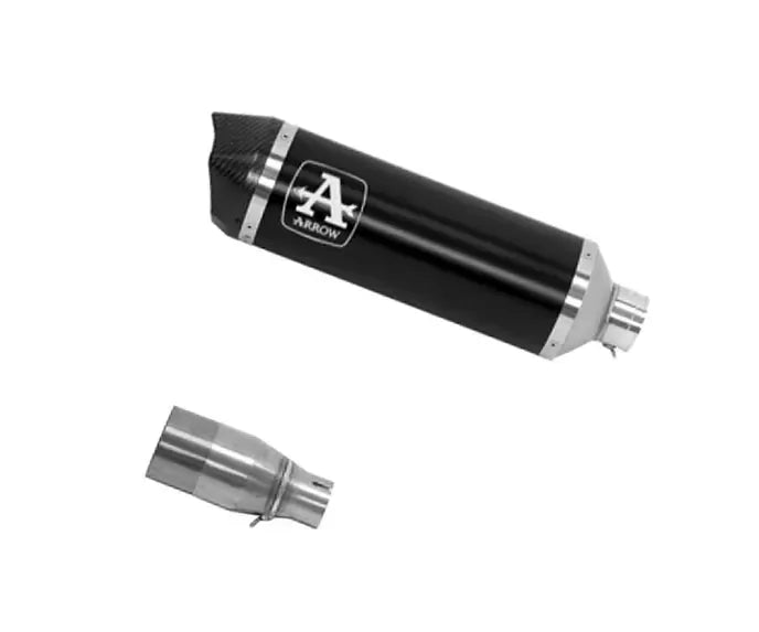 Arrow Approved Dark Aluminium Carby End Cap Exhaust Muffler URBAN + Cat Link Pipe for Peugeot METROPOLIS 400 - ARROW EXHAUSTS