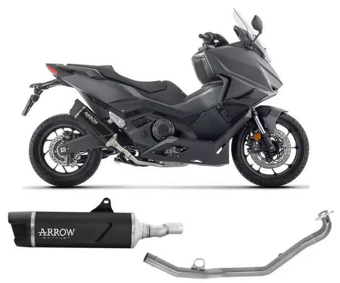 Arrow Full System Exhaust Indy Race EVO Dark Aluminium Long Version for Honda Forza 750 2025-2026 - ARROW EXHAUSTS