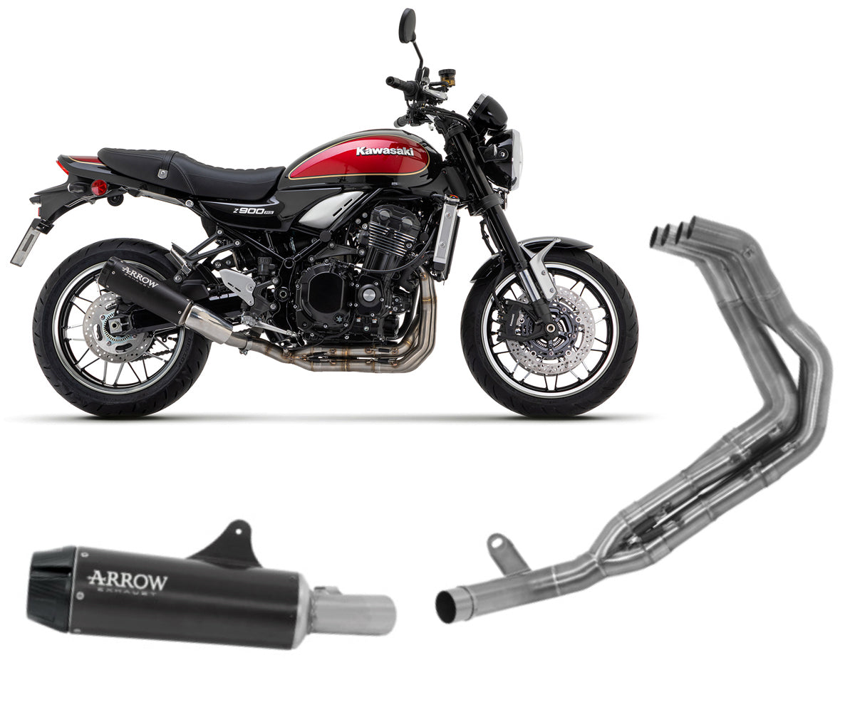 Kawasaki Z 900 Rs 2022-2024 Kit Exhaust Muffler Rebel+collectors Arrow Aluminum Dark - 74506RBN71685MI - ARROW EXHAUSTS
