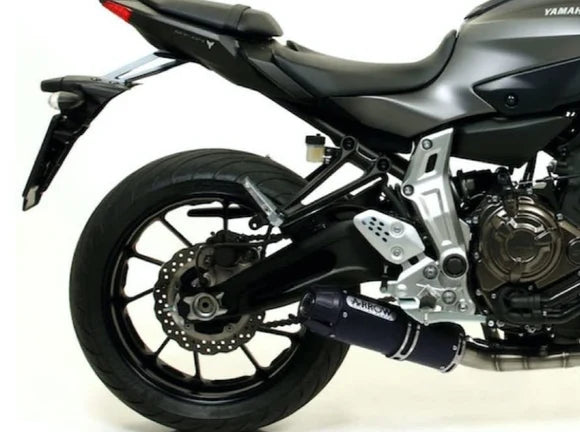 Arrow Yamaha XSR 700 Full System Exhaust 2021-2024 – Rebel Black Aluminium Carbon End Cap Catalytic Road Approved