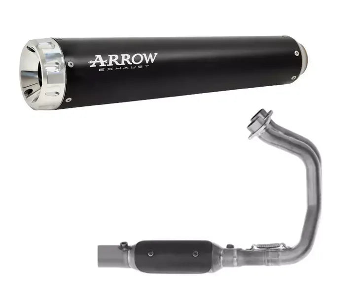 Arrow Aluminium-Polished End Cap Full System Exhaust Rebel + Exhaust Headers for Kawasaki Vulcan S 650 2025-2026 - ARROW EXHAUSTS