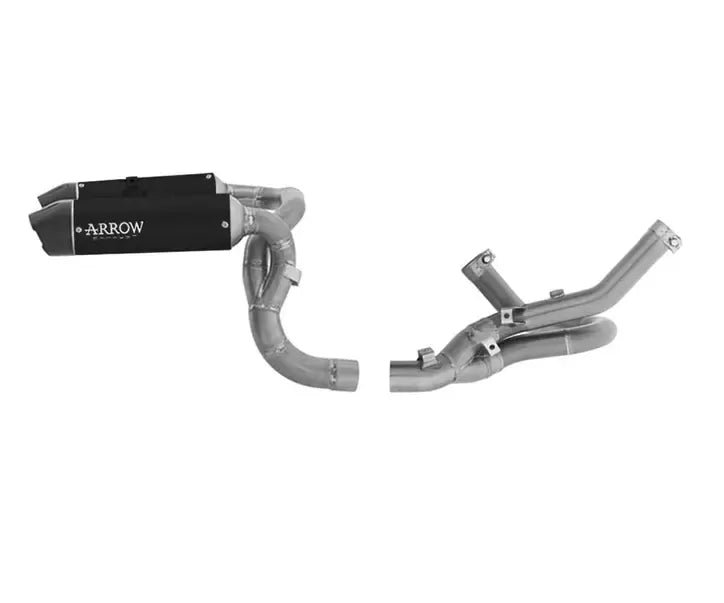 Arrow Round-Sil Titanium Dark Carbon End Cap Full System Exhaust for Ducati Panigale / Streetfighter V2 / S 2025-2026 - ARROW EXHAUSTS