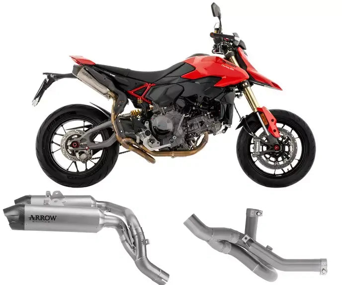 Arrow ROUND-SIL Titanium / Stainless Steel Semi-Complete Exhaust for Ducati Hypermotard V2 / SP 2026 - ARROW EXHAUSTS