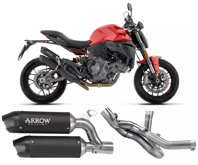 Arrow DUCATI MONSTER 890 V2 Slip-On Exhaust + Link Pipe 2026 – Titanium Road Approved Black Titanium
