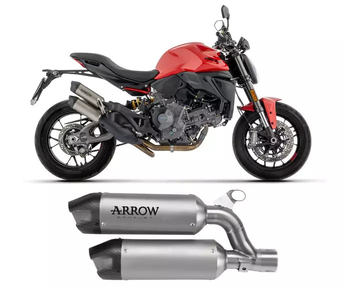 Arrow Road Use for DUCATI MONSTER 890 V2 Slip-On Exhaust 2026 – Titanium Road Approved