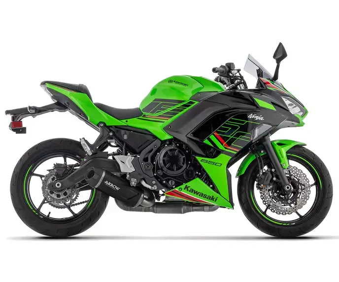Arrow Approved Dark Aluminium Full System Exhaust Indy Race EVO for Kawasaki NINJA 650 / Z650 (35Kw) 2024-2026 - ARROW EXHAUSTS