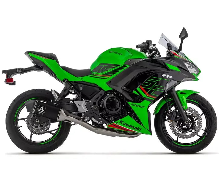 Arrow Approved Dark Aluminium Full System Exhaust Veloce for Kawasaki NINJA 650 / Z650 (35Kw) 2024-2026 - ARROW EXHAUSTS