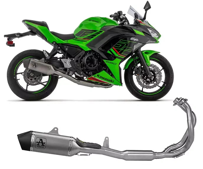 Arrow Approved Titanium Full System Exhaust Veloce for Kawasaki NINJA 650 / Z650 (35Kw) 2024-2026 - ARROW EXHAUSTS