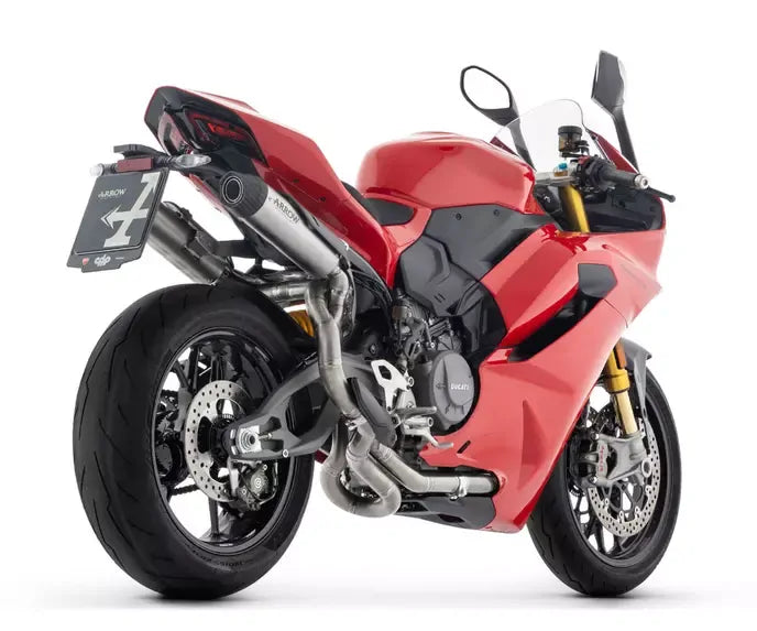 Arrow Round-Sil Exhaust Terminals Titanium with Carbon End Cap for Ducati Panigale / Streetfighter V2 / S 2025-2026 - ARROW EXHAUSTS