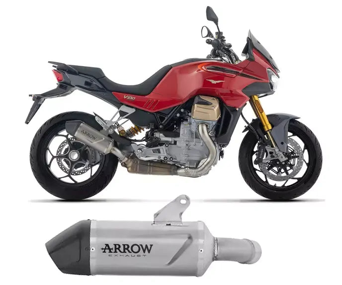 Arrow Approved Titanium-Carby End Cap Exhaust Muffler Indy Race EVO for Moto Guzzi V100 Mandello / Stelvio 2025-2026 - ARROW EXHAUSTS