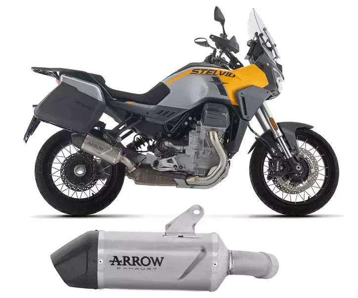 Arrow Approved Titanium-Carby End Cap Exhaust Muffler Indy Race EVO for Moto Guzzi V100 Mandello / Stelvio 2025-2026 - ARROW EXHAUSTS