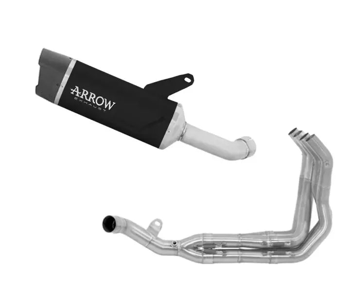 Arrow Indy-Race EVO Dark Aluminium Carbon End Cap Full System Exhaust for Kawasaki Z 1100 / Se 2025-2026 - ARROW EXHAUSTS