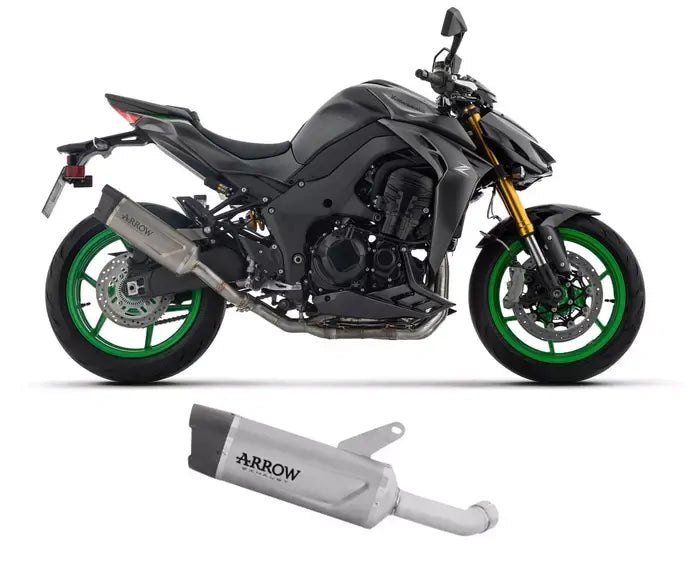Arrow Indy Race EVO titanium + Carbon End Cap Exhaust Muffler for Kawasaki Z 1100 / Se 2025-2026 - ARROW EXHAUSTS