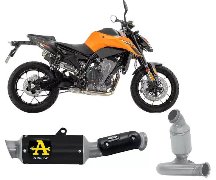 Arrow GP2 Dark Nichrom Exhaust Muffler + Central Link Pipe for KTM 790 Duke 2025-2026 - ARROW EXHAUSTS