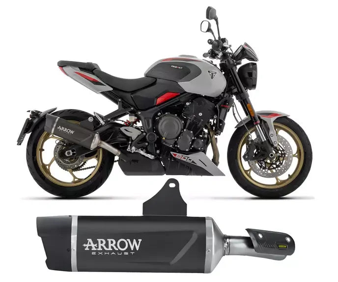Arrow Indy Race EVO Dark Aluminium Exhaust Muffler for Triumph Trident 800 2026 - ARROW EXHAUSTS
