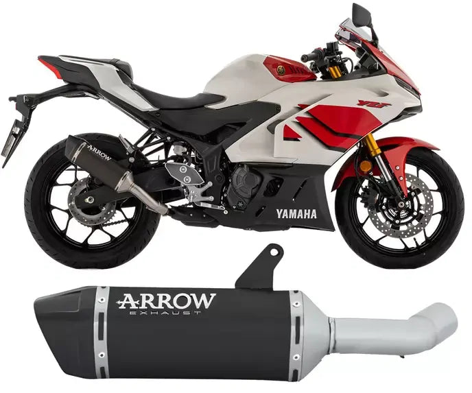 Arrow ICON Dark Aluminium Exhaust Muffler for Yamaha YZF R3 2025-2026 - ARROW EXHAUSTS