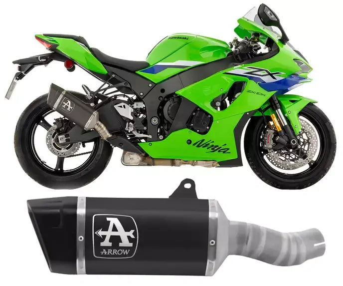 Arrow PISTA Dark Aluminium Exhaust Muffler for Kawasaki ZX-10R / RR 2026 - ARROW EXHAUSTS