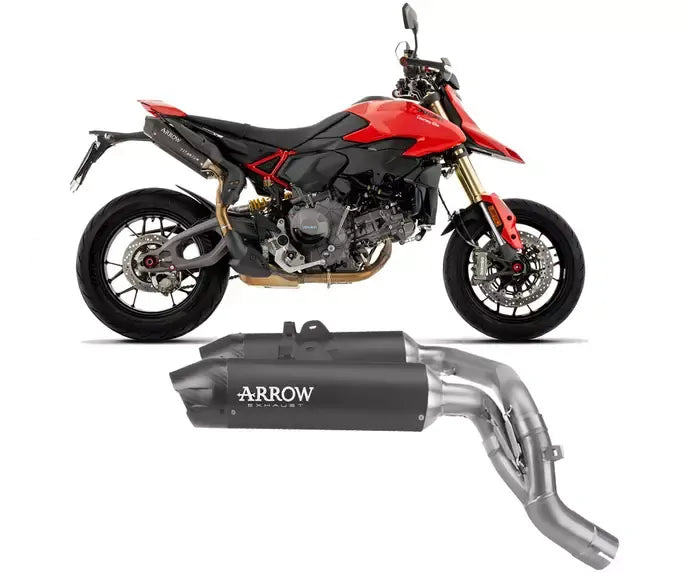 Arrow ROUND-SIL ECE Titanium Dark Arrow Exhaust Muffler Approved for Ducati Hypermotard V2 / SP 2026 - ARROW EXHAUSTS
