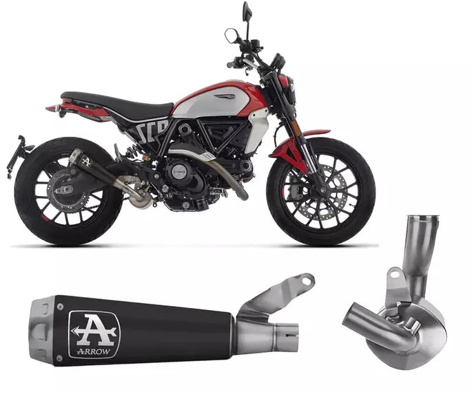Arrow DUCATI SCRAMBLER 800 Slip-On Exhaust + Link Pipe 2025-2026 – Pro-Race Black