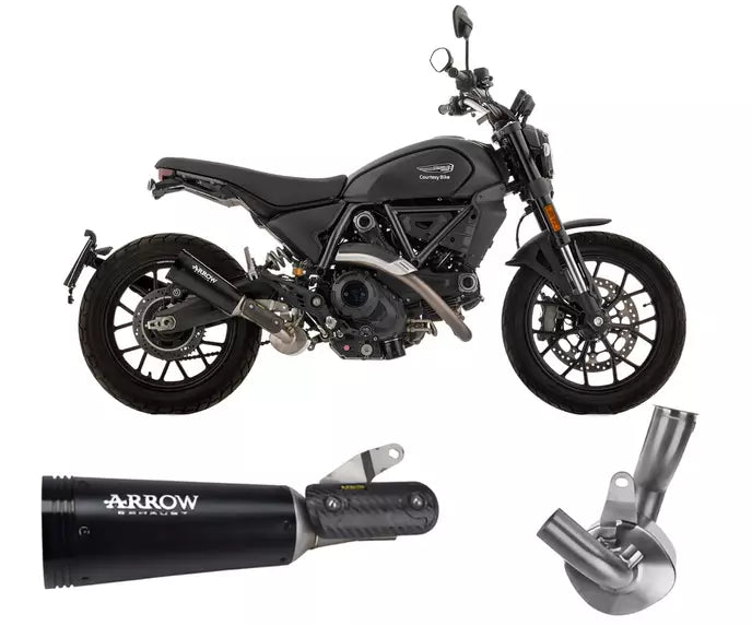 Arrow DUCATI SCRAMBLER 800 Slip-On Exhaust + Link Pipe 2025-2026 – Rebel Black