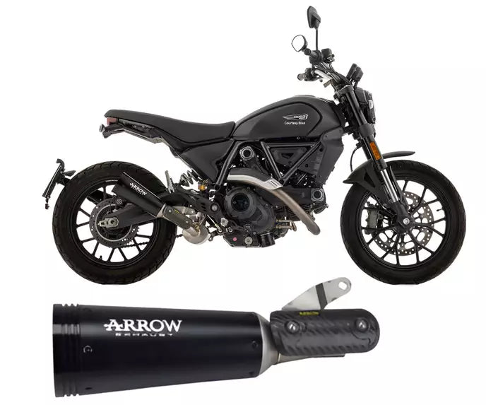 Arrow DUCATI SCRAMBLER 800 Slip-On Exhaust 2025-2026 – Rebel Black