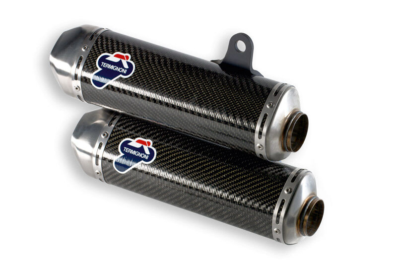 DUCATI MONSTER 1100 EVO PAIR OF CARBON RACING SILENCERS - TERMIGNONI