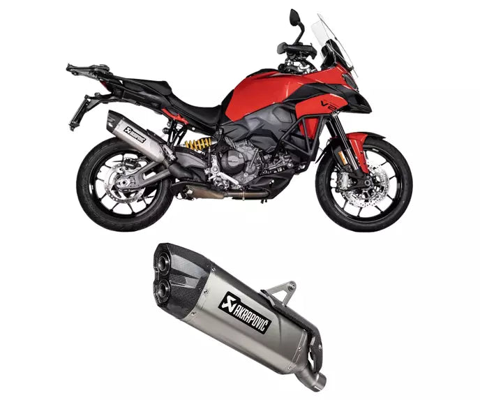 Akrapovič Ducati Multistrada V2 Slip-On Exhaust 2025–2026 Slip-On Line Titanium/Carbon – S-D9SO20-HJAT
