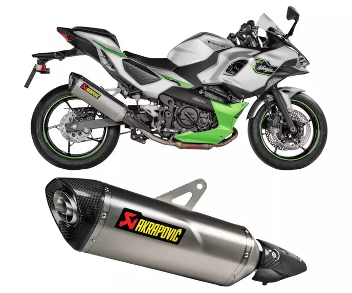 Akrapovič Kawasaki Ninja 7 Hybrid / Z7 Hybrid Slip-On Exhaust 2024–2025 Slip-On Line Titanium/Carbon – S-K4SO9-HRT