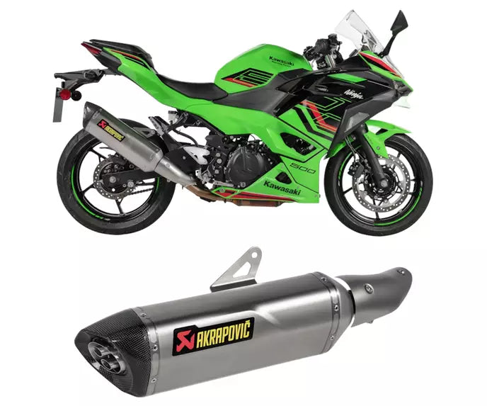 Akrapovič Kawasaki Ninja 500 / Z 500 Slip-On Exhaust 2024–2026 Slip-On Line Titanium/Carbon – S-K5SO1-HRT