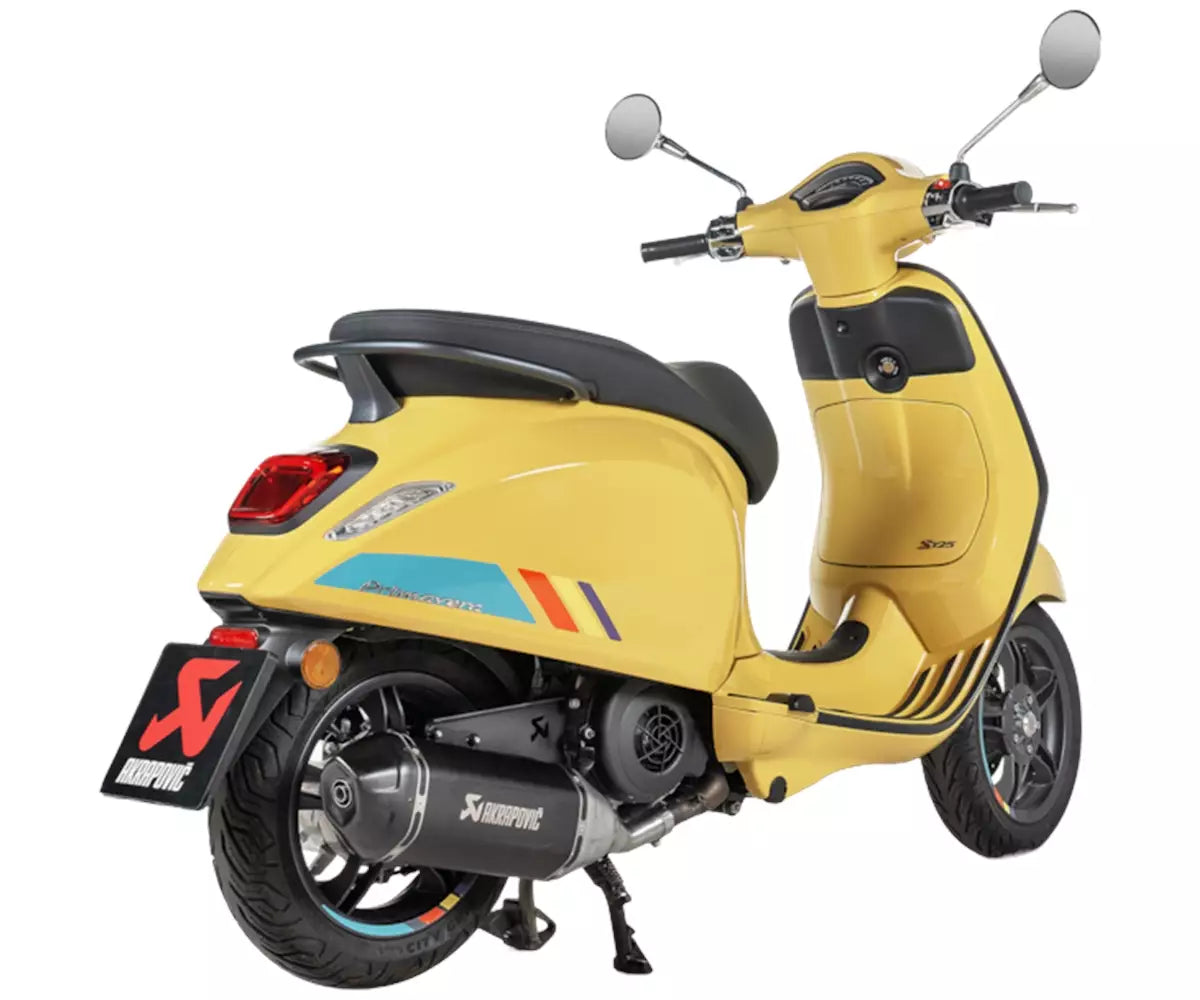 Akrapovič Vespa Primavera 125 Slip-On Exhaust 2024–2026 Slip-On Line Stainless Steel – S-VE125SO5-HWSSBL