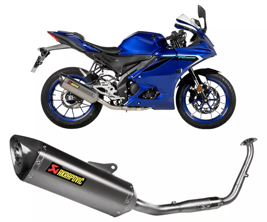 Akrapovič Yamaha MT-125 / YZF-R125 Full Exhaust System 2021–2026 Racing Line Titanium/Carbon – S-Y125R11-HZT