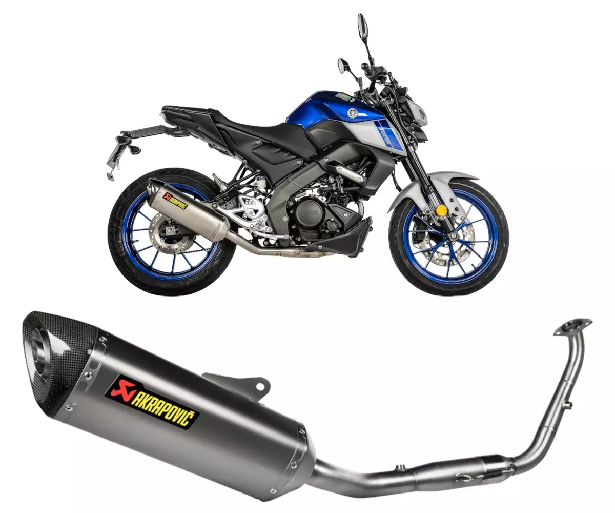 Akrapovič Yamaha MT-125 / YZF-R125 Full Exhaust System 2021–2026 Racing Line Titanium/Carbon – S-Y125R11-HZT