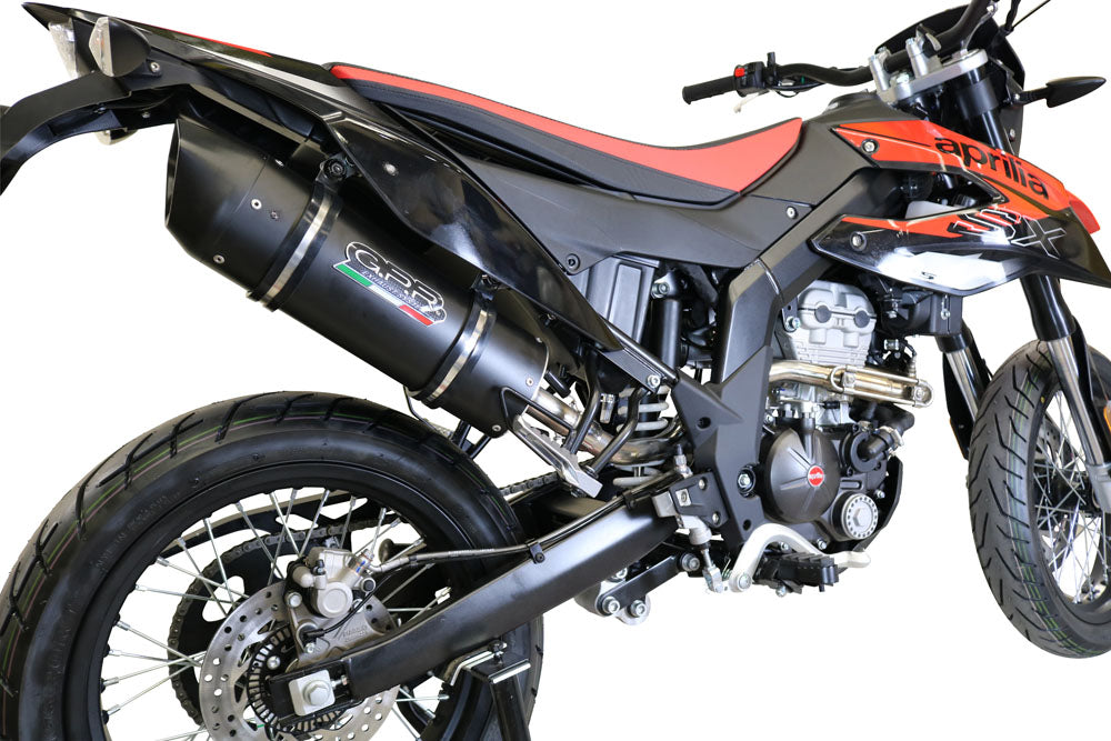 GPR exhaust Aprilia Rx 125 2018-2020, Furore Evo4 Nero, Homologated legal slip-on exhaust including removable db killer and link pipe - GPR Exhausts