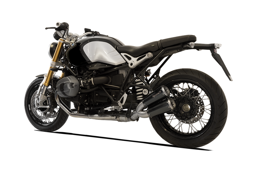 HP Corse GP-07 Black (Dual Muffler, Low Position) Exhaust for BMW R Nine T 2014-2016 - HP Corse