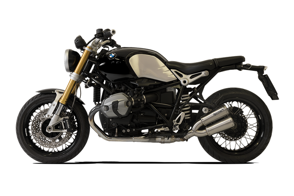 HP Corse GP-07 Satin (Dual Muffler, Low Position) Exhaust for BMW R Nine T 2014-2016 - HP Corse
