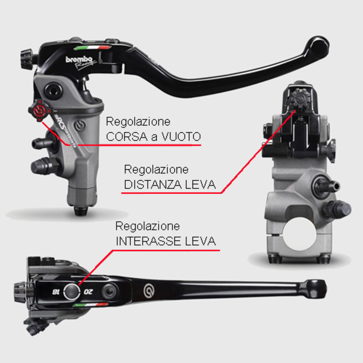 CNC Racing Radial Brake Master Cylinder Brembo 19RCS Corsa Corta Folding Lever 18 – 20 Ratio - Brembo image 11