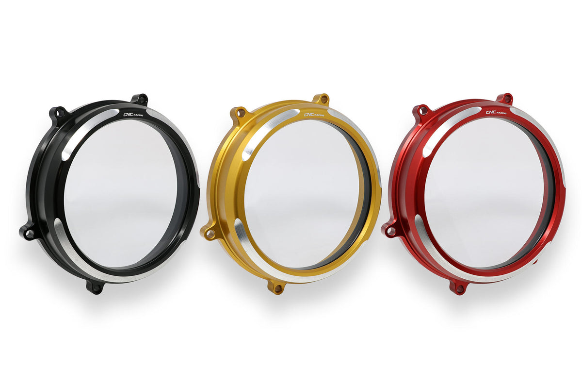 CNC Racing Clear oil bath clutch cover Ducati Panigale 959, 1199 and 1299 – Bicolore Edition - CNC Racing