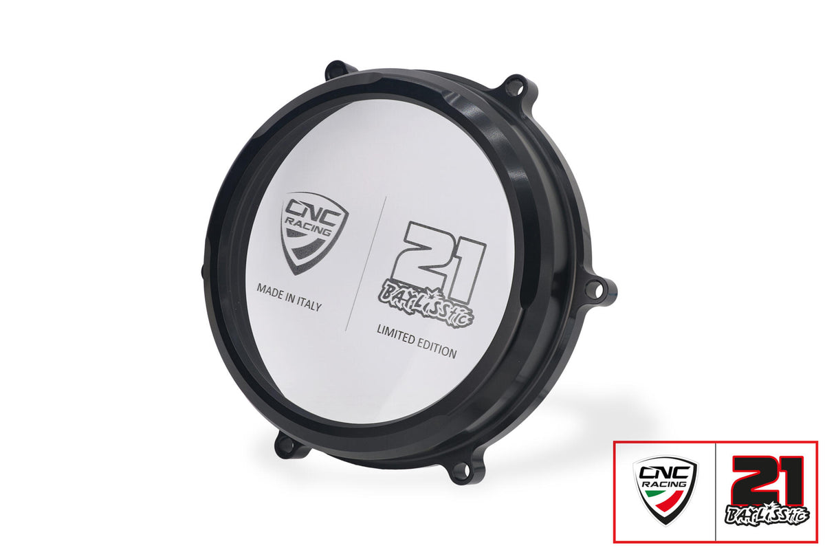 CNC Racing Clear oil bath clutch cover Ducati Panigale – Troy Bayliss Limited Edition
