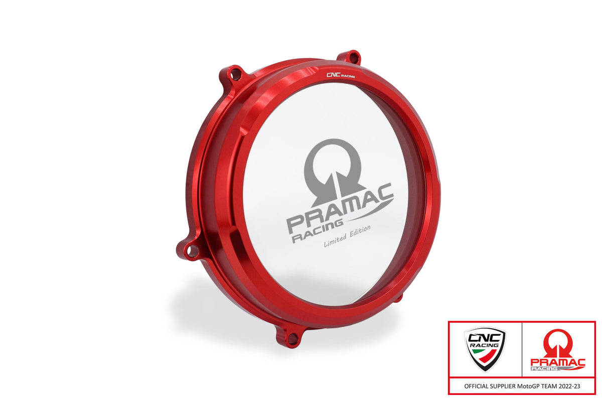 CNC Racing Clear oil bath clutch cover Ducati Panigale and Streetfighter V2 – Pramac Racing Limited Edition