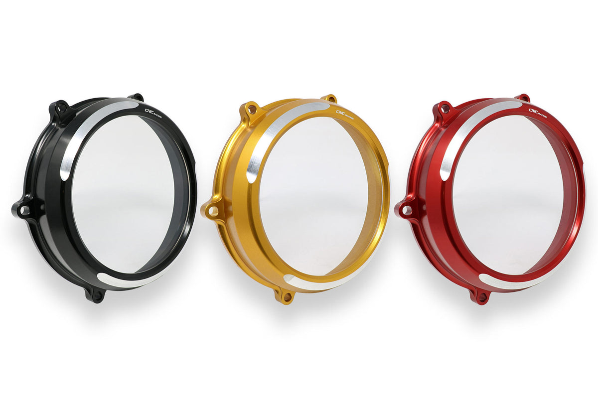 CNC Racing Clear oil bath clutch cover Ducati Multistrada and Diavel V4 – Bicolor - CNC Racing