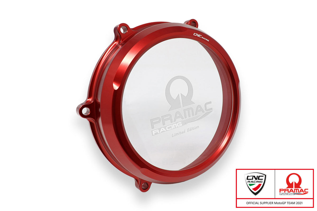 CNC Racing Clear oil bath clutch cover Ducati Multistrada and Diavel V4 – Pramac Racing Limited Edition