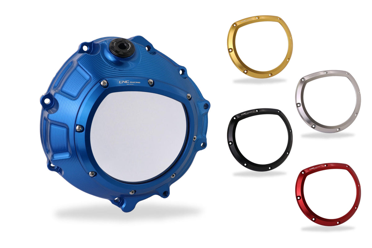 CNC Racing Clear clutch cover for BMW blu color - CNC Racing