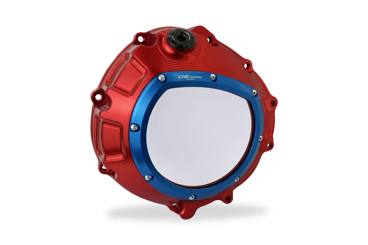 CNC Racing Clear clutch cover for BMW red color