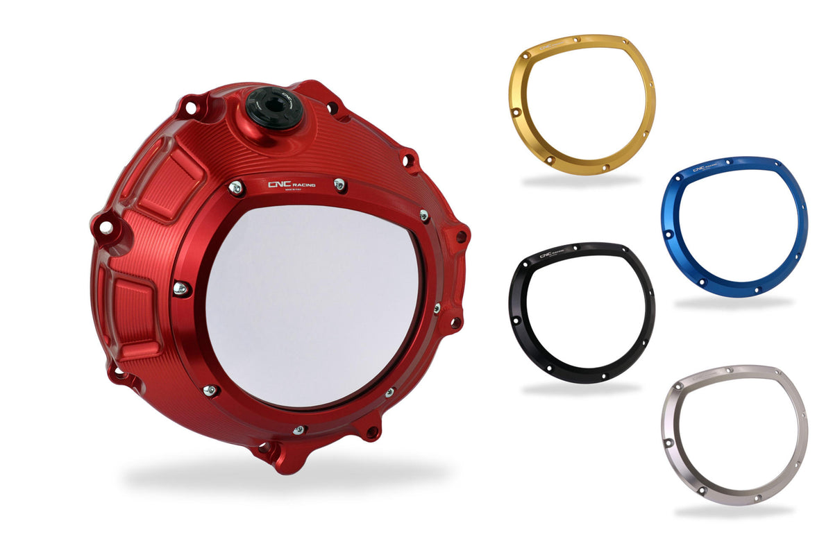 CNC Racing Clear clutch cover for BMW red color - CNC Racing