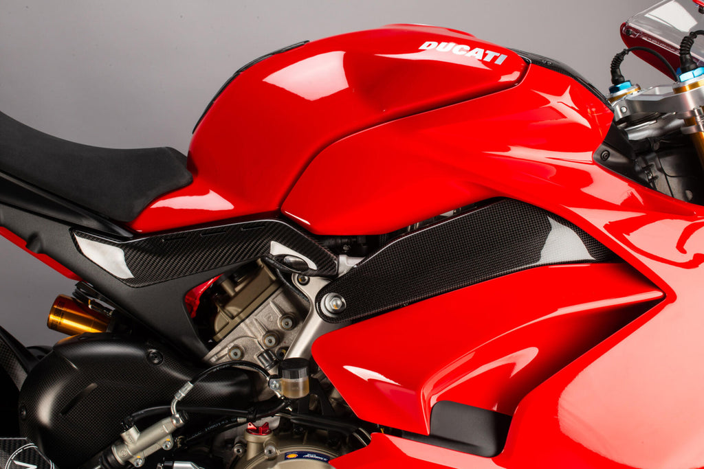 LighTech Carbon Frame Protections (Pair) for Ducati PANIGALE V4 S 2018–2024 / Ducati PANIGALE V4 2018–2024
