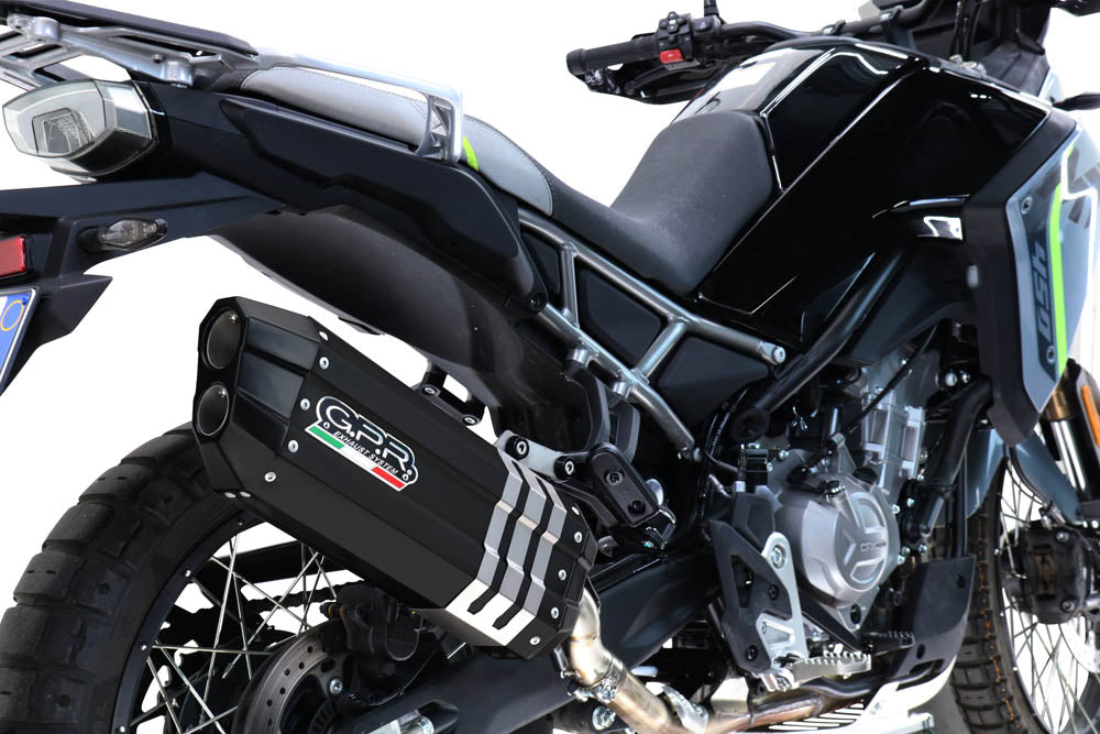 GPR exhaust Cf Moto 450 MT 2024-2025, Hyper Sonic Black Titanium, Racing full system exhaust, including removable db killer/spark arrestor - GPR Exhausts