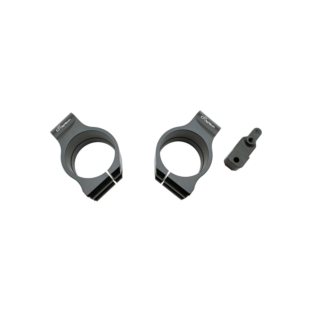 LighTech Pair of Handlebar Clip-Ons with Steering Damper Support for Ducati Multiple Models